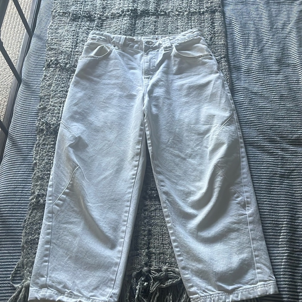 Zara Barrel Jeans - White - Size 4